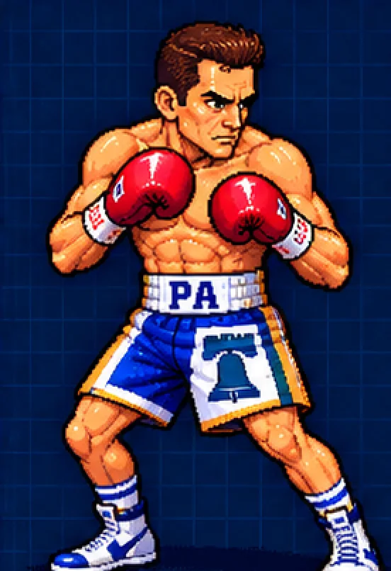 Philly Josh, Welterweight contender, in his fighting stance.