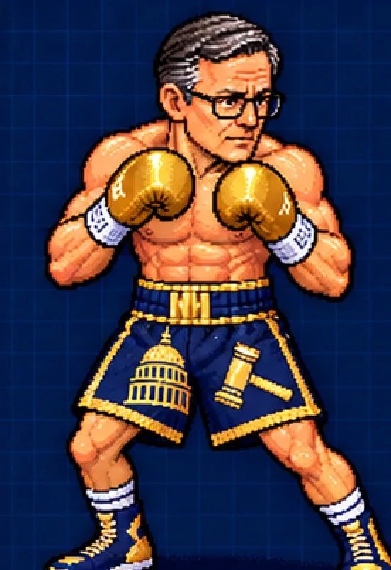 The Speaker, Light Heavyweight contender, in his fighting stance.